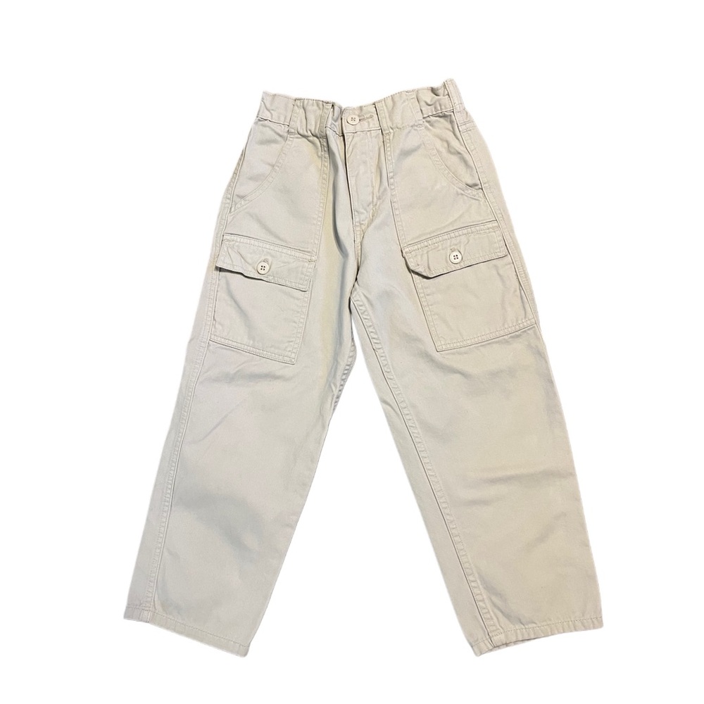 Arizona Jean Co Boys Cargo Pants Size 7 Khaki Elastic Waist Cotton Utility